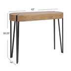 Console en bois Astoria avec pieds en métal (épingle à cheveux) – 106,7 cm L x 35,6 cm l x 77 cm H