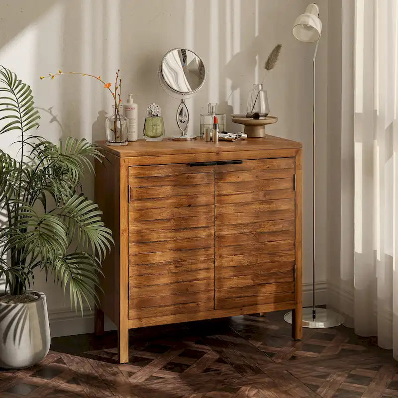 Buffet de rangement de ferme, armoire d'appoint en bois avec 2 portes pour le salon, le couloir, la chambre, la salle à manger