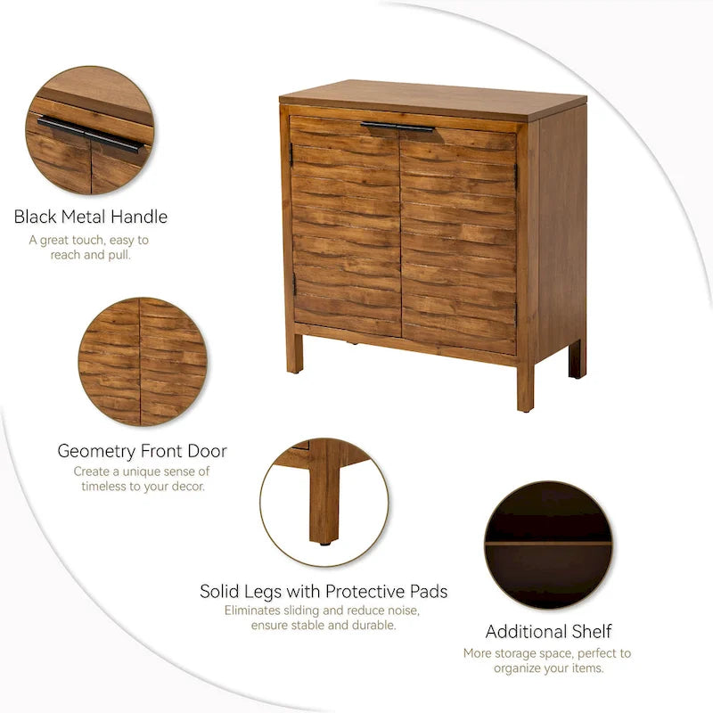 Buffet de rangement de ferme, armoire d'appoint en bois avec 2 portes pour le salon, le couloir, la chambre, la salle à manger