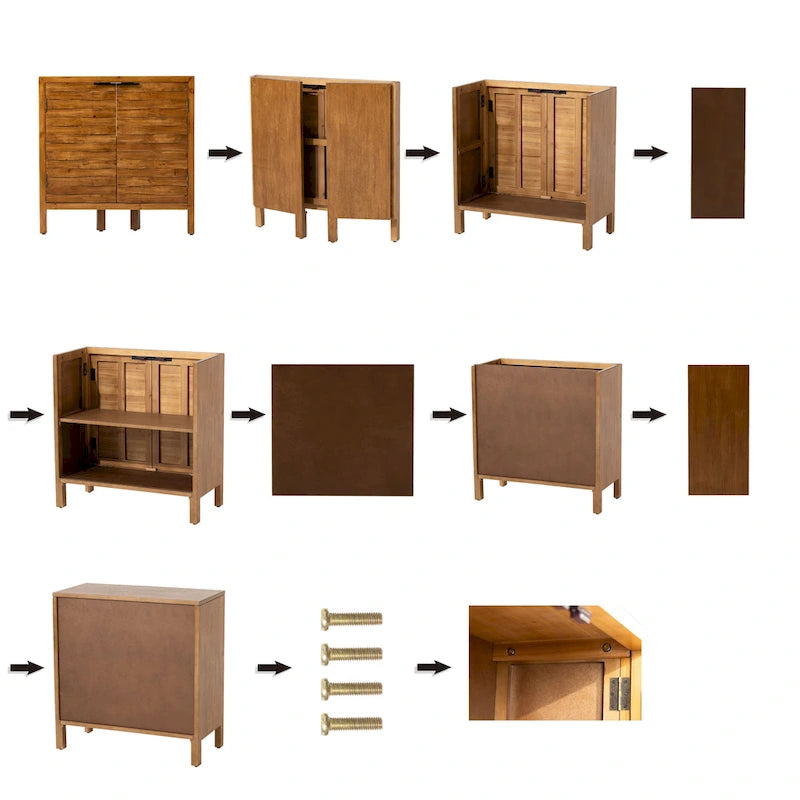Buffet de rangement de ferme, armoire d'appoint en bois avec 2 portes pour le salon, le couloir, la chambre, la salle à manger