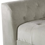 Banc de rangement canapé en velours gris tourterelle Arum