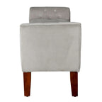 Banc de rangement canapé en velours gris tourterelle Arum