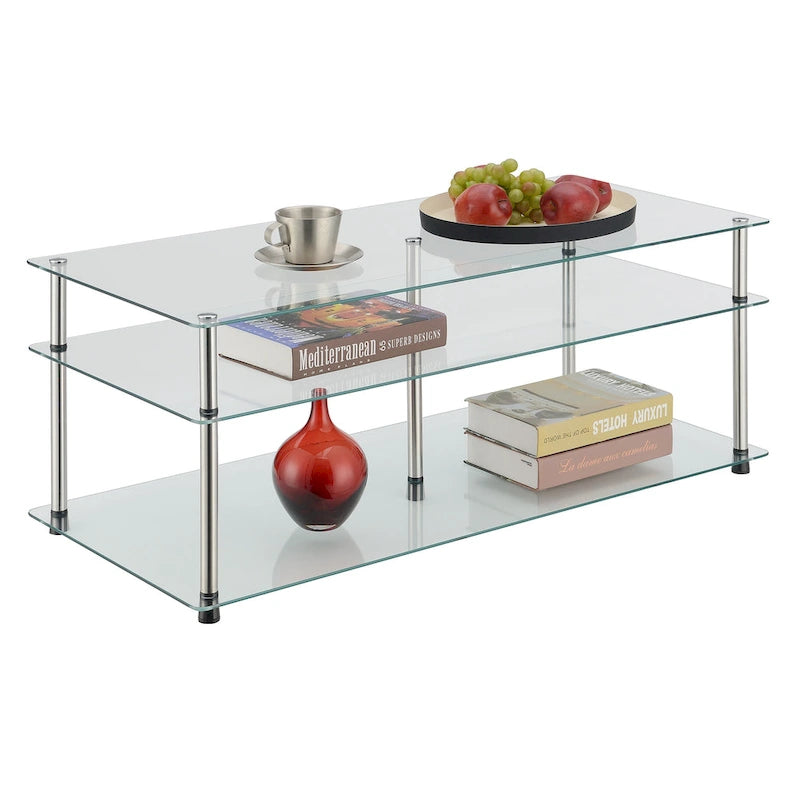 Table Basse à 3 Niveaux en Verre Classique Designs2Go