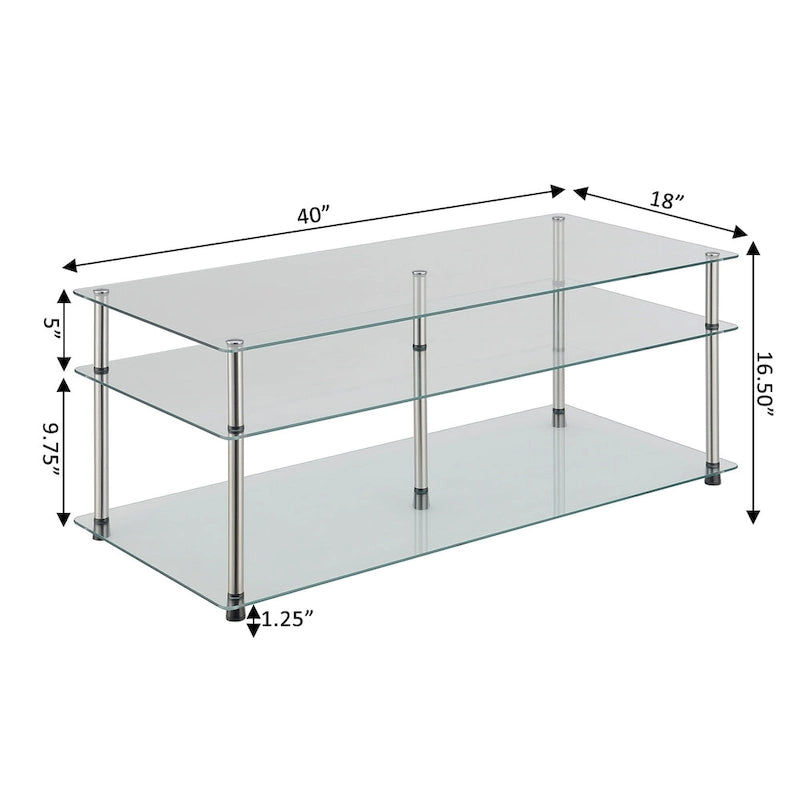 Table Basse à 3 Niveaux en Verre Classique Designs2Go