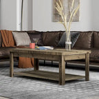 Table basse Joshua Creek de 48 pouces, aucun assemblage requis, finition bois de grange