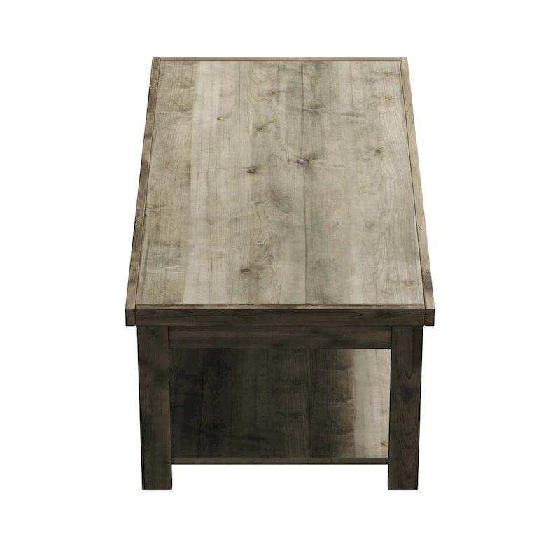 Table basse Joshua Creek de 48 pouces, aucun assemblage requis, finition bois de grange