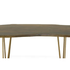 Table basse/Banc Seti Live Edge – Plateau en orme – Piètement doré