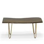 Table basse/Banc Seti Live Edge – Plateau en orme – Piètement doré