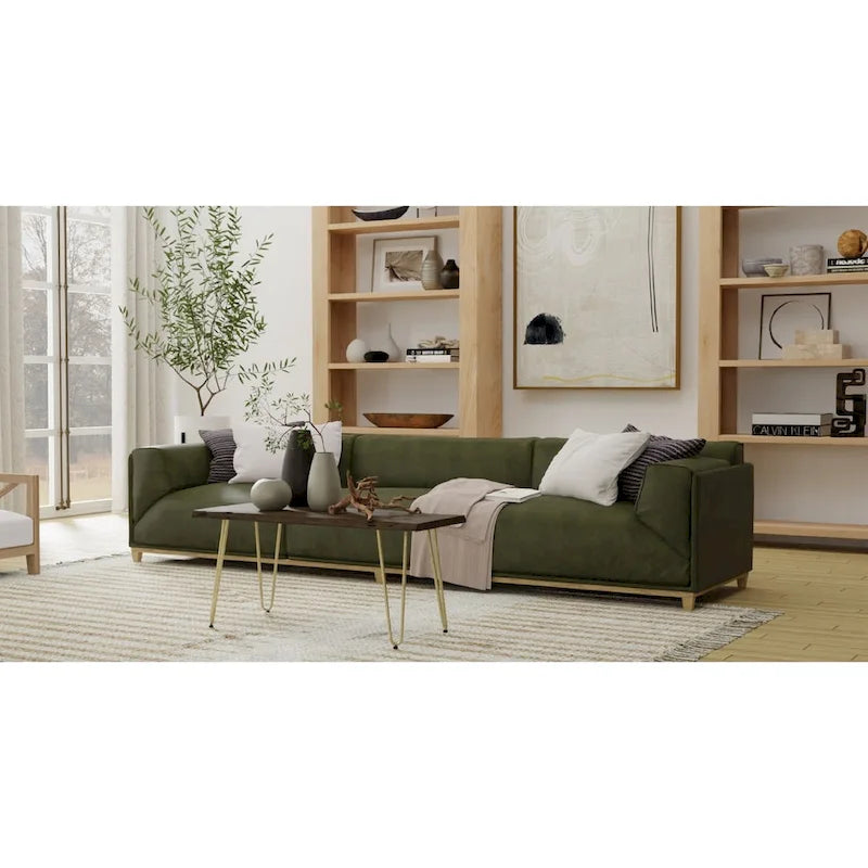 Table basse/Banc Seti Live Edge – Plateau en orme – Piètement doré