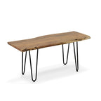 Table basse/Banc Seti Live Edge – Plateau en orme – Piètement doré