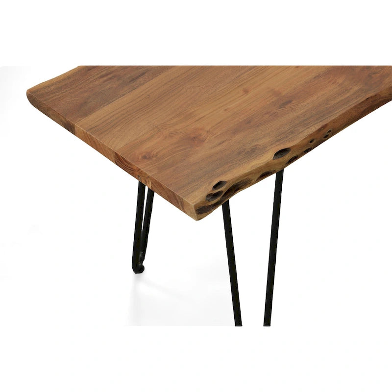 Table basse/Banc Seti Live Edge – Plateau en orme – Piètement doré