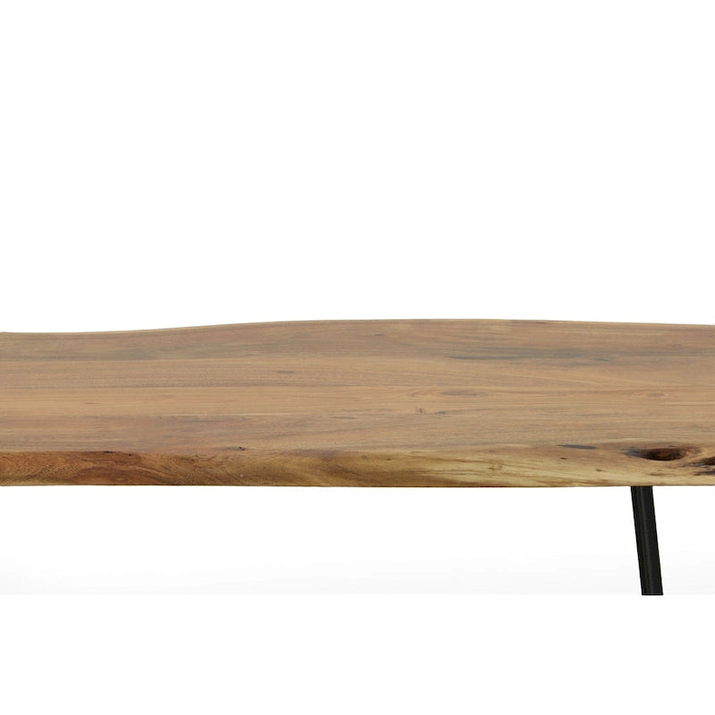 Table basse/Banc Seti Live Edge – Plateau en orme – Piètement doré