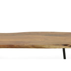 Table basse/Banc Seti Live Edge – Plateau en orme – Piètement doré