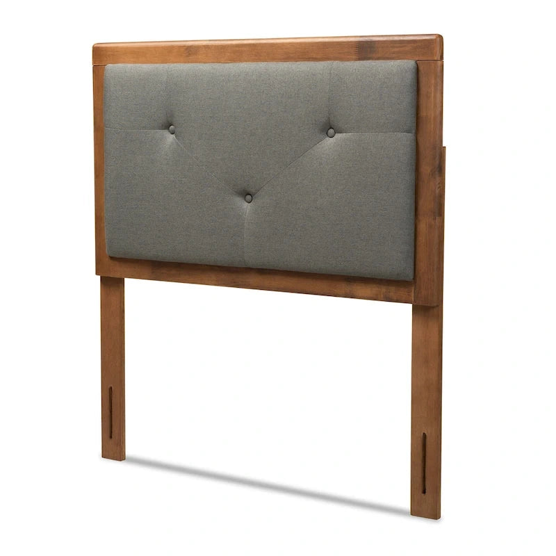 Tête de lit moderne et contemporaine en tissu et bois gris foncé