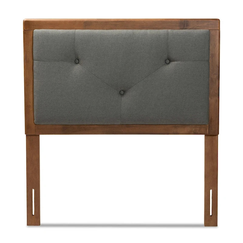 Tête de lit moderne et contemporaine en tissu et bois gris foncé