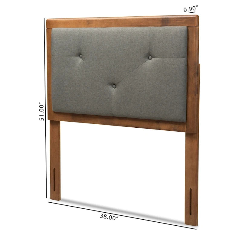 Tête de lit moderne et contemporaine en tissu et bois gris foncé