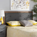 Tête de lit moderne et contemporaine en tissu et bois gris foncé