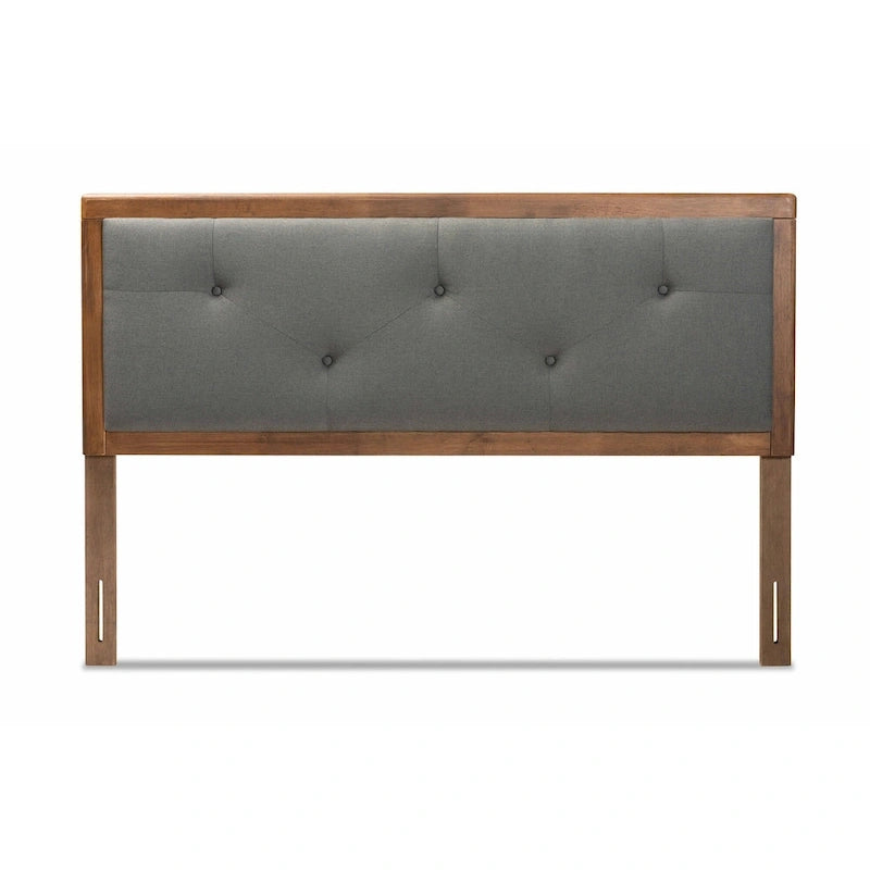 Tête de lit moderne et contemporaine en tissu et bois gris foncé