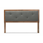 Tête de lit moderne et contemporaine en tissu et bois gris foncé