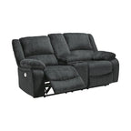 Causeuse inclinable double électrique avec console, gris foncé - 40 x 70 x 40