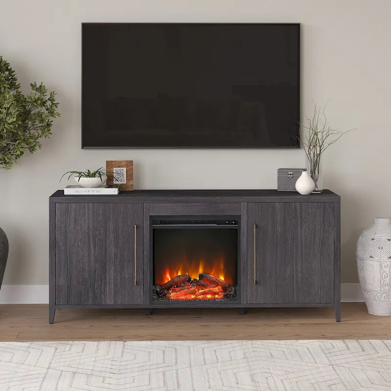 Meuble TV rectangulaire avec foyer électrique pour téléviseurs jusqu'à 65 po