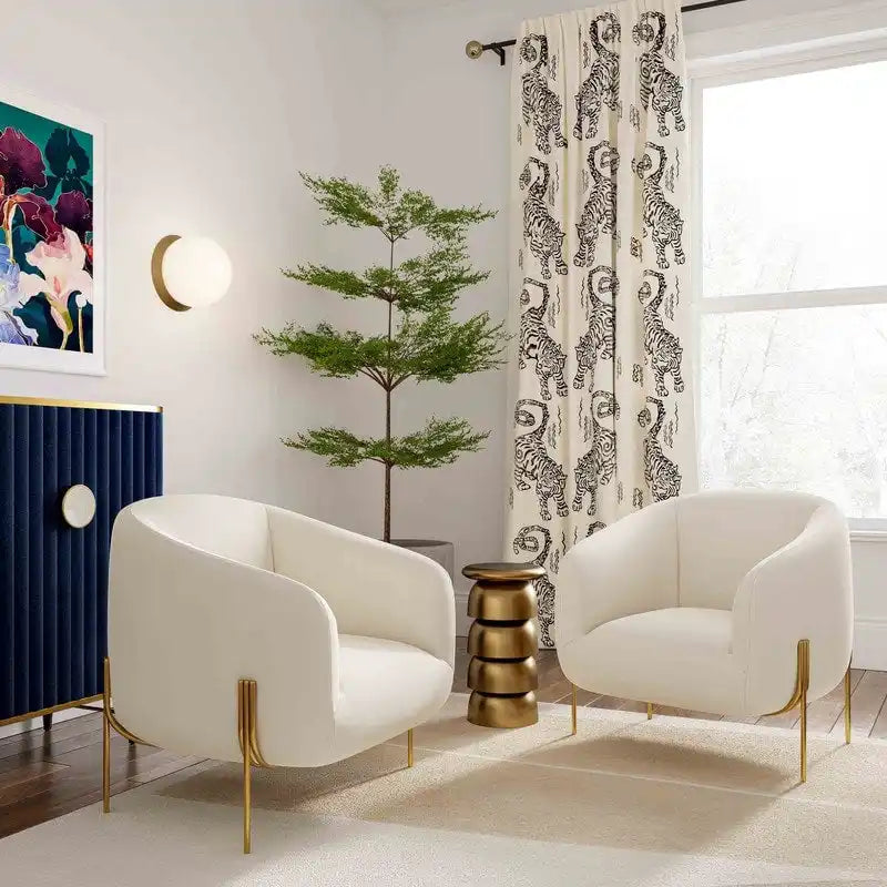Fauteuil d'appoint en velours Kandra