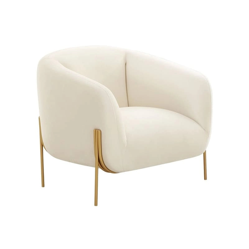 Fauteuil d'appoint en velours Kandra