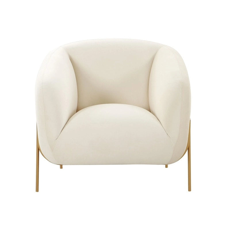 Fauteuil d'appoint en velours Kandra