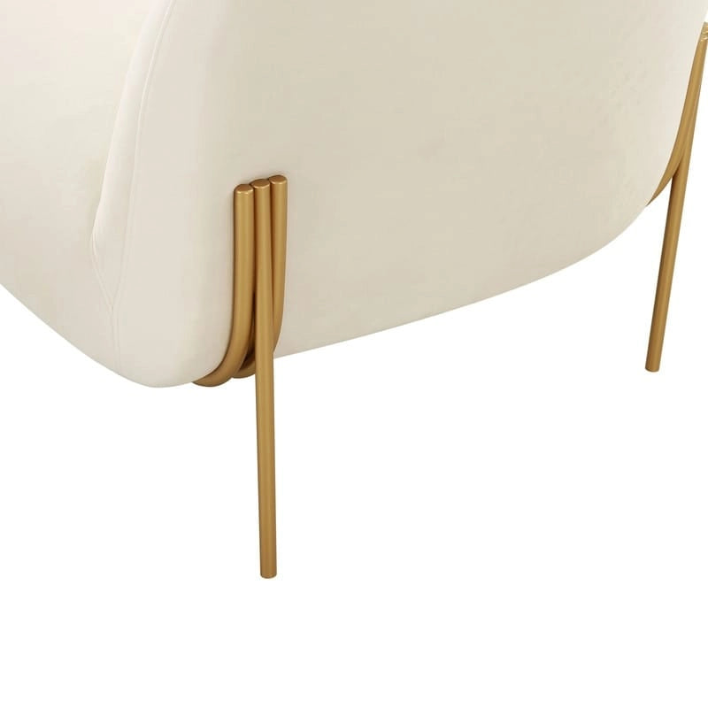 Fauteuil d'appoint en velours Kandra