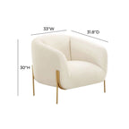 Fauteuil d'appoint en velours Kandra