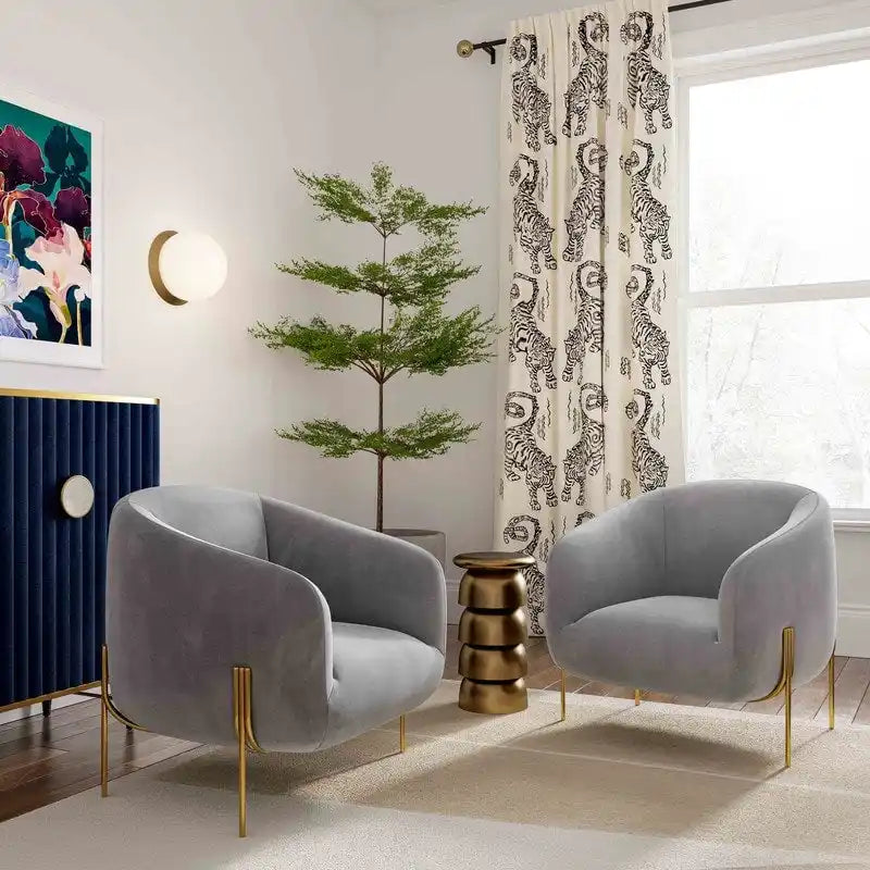 Fauteuil d'appoint en velours Kandra