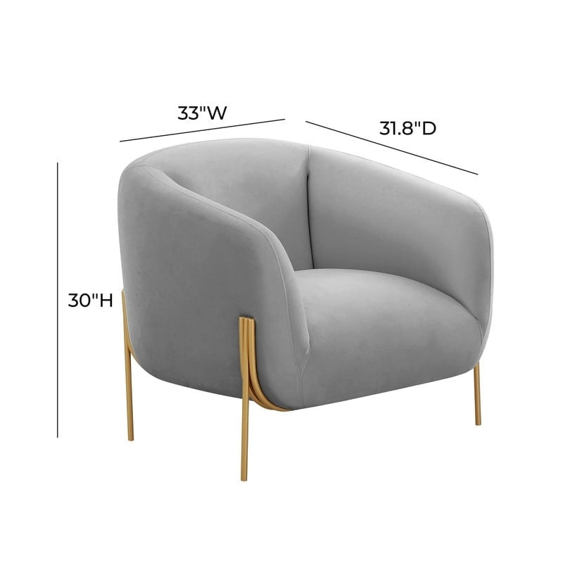 Fauteuil d'appoint en velours Kandra