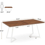 Table à manger moderne, petite table de cuisine en similicuir blanc pour la famille