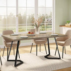 Table à manger moderne, petite table de cuisine en similicuir blanc pour la famille