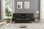 Modern Convertible Adjustable Sofa Bed - Faux Leather Recliner Double Sofa