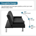 Canapé convertible moderne réglable - Canapé double inclinable en similicuir