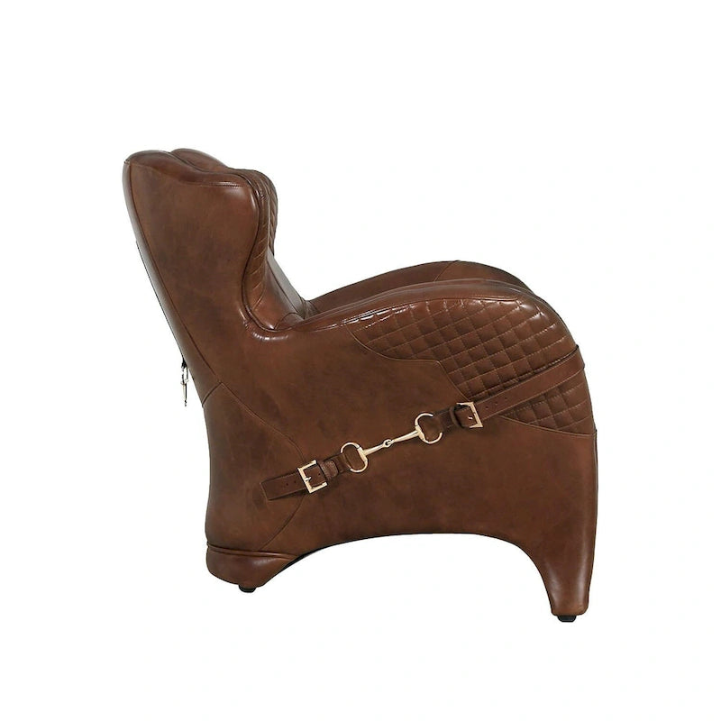 Fauteuil club Aspen en cuir pleine fleur, marron - L78,7xD87,6xH85 cm