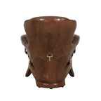 Fauteuil club Aspen en cuir pleine fleur, marron - L78,7xD87,6xH85 cm