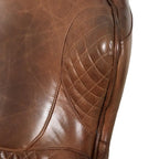 Fauteuil club Aspen en cuir pleine fleur, marron - L78,7xD87,6xH85 cm