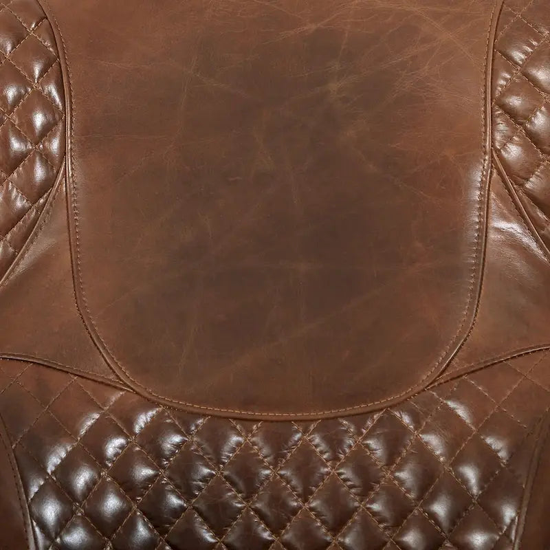 Fauteuil club Aspen en cuir pleine fleur, marron - L78,7xD87,6xH85 cm