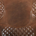 Fauteuil club Aspen en cuir pleine fleur, marron - L78,7xD87,6xH85 cm