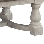 Table basse rectangulaire en bois avec piétement tréteau, marron et blanc antique