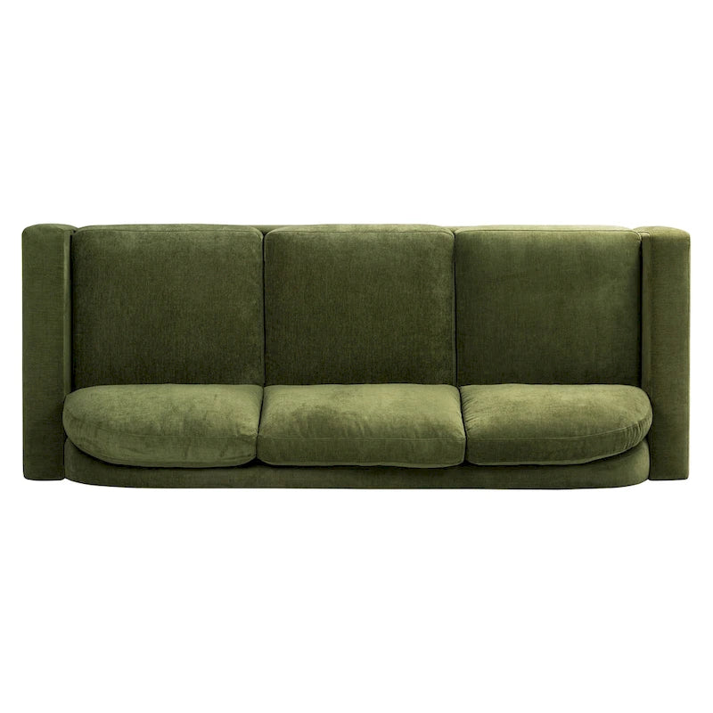 Canapé Fano 99 en velours vert vieilli