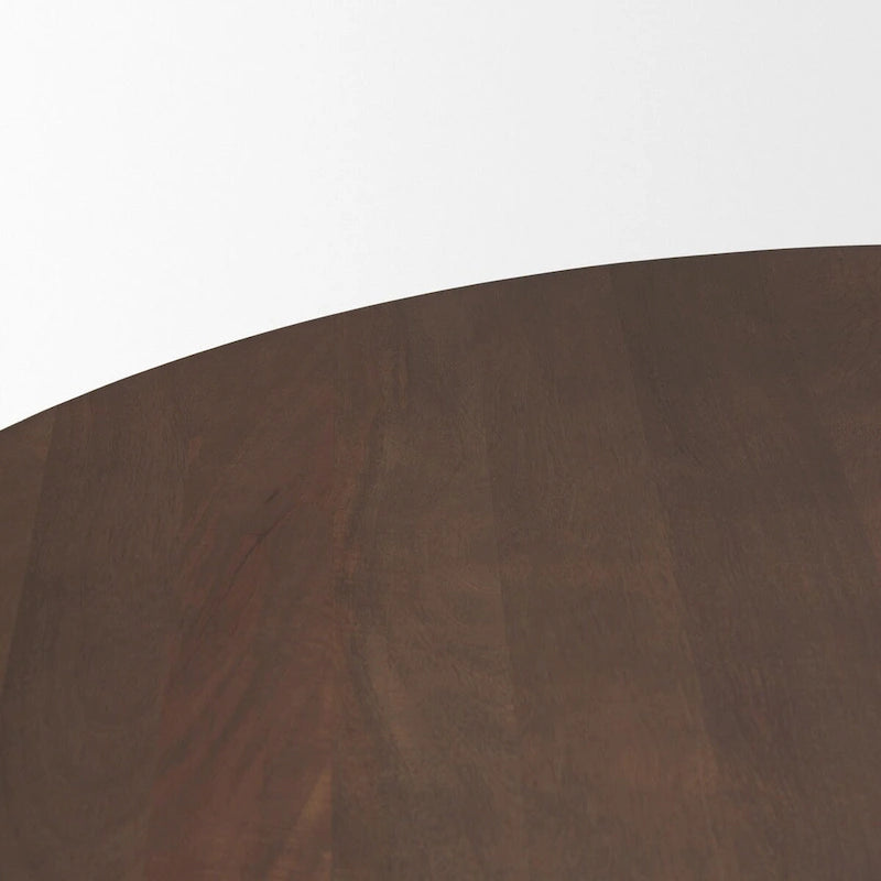 Table à manger ronde sur pied en bois brun foncé de 60 po - 60,0 L x 60,0 l x 30,0 H