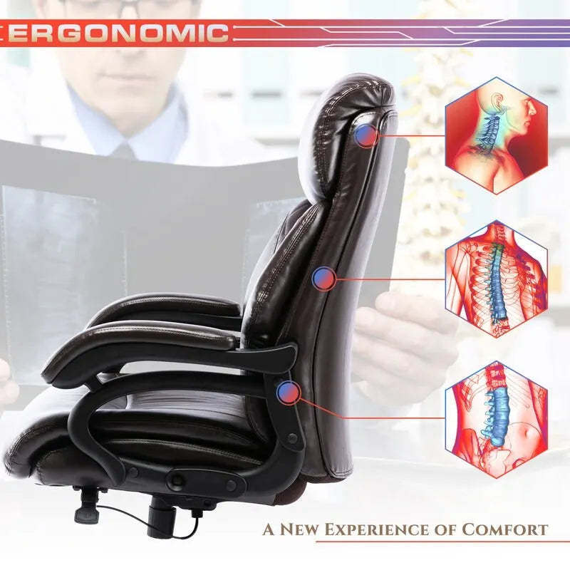 Fauteuil de bureau ergonomique grand dossier et grande taille 400 lb