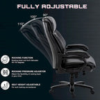 Fauteuil de bureau ergonomique grand dossier et grande taille 400 lb
