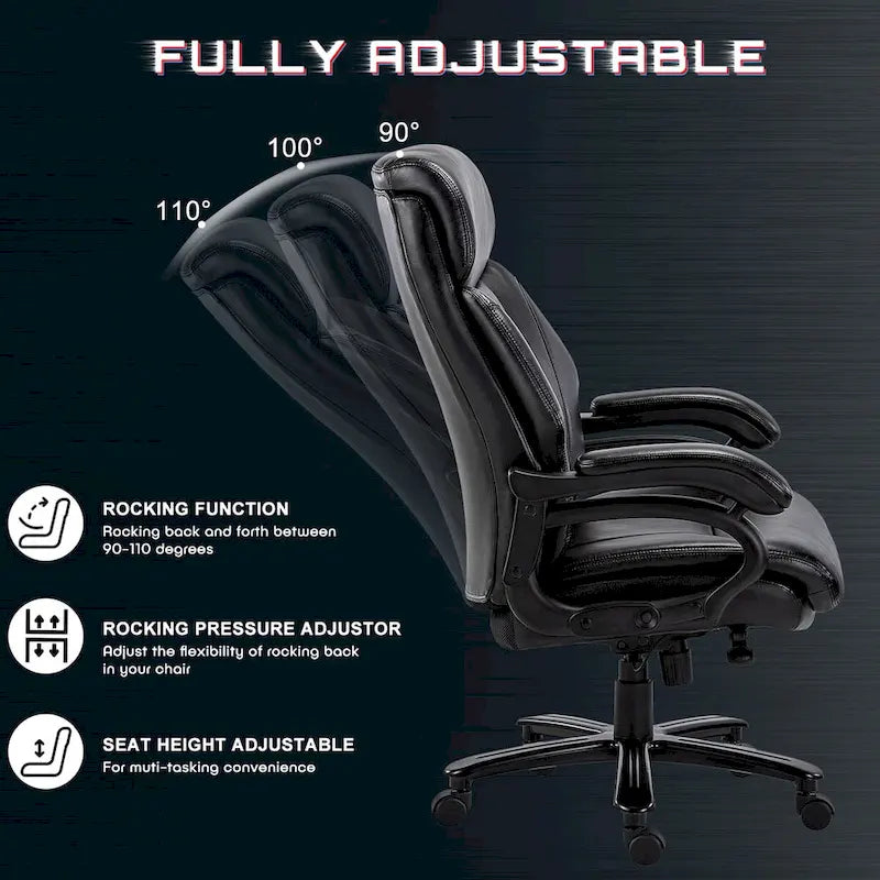 Fauteuil de bureau ergonomique grand dossier et grande taille 400 lb