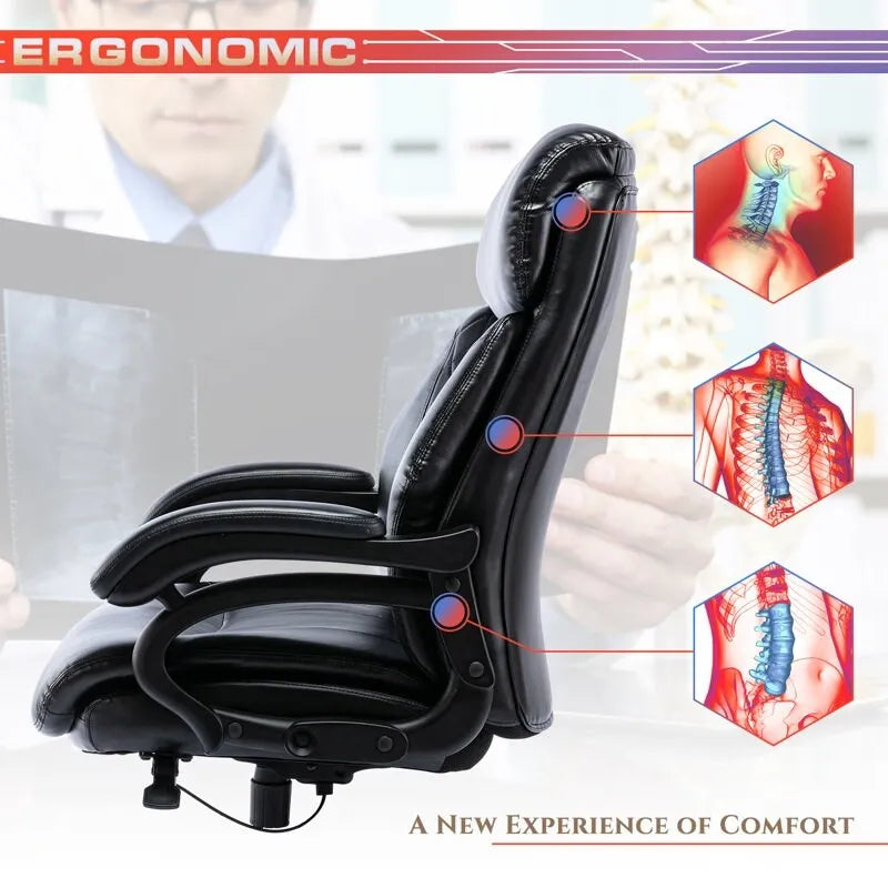 Fauteuil de bureau ergonomique grand dossier et grande taille 400 lb