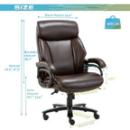 Fauteuil de bureau ergonomique grand dossier et grande taille 400 lb