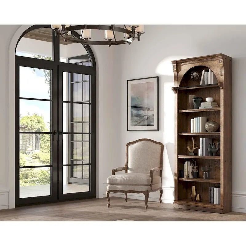 Bibliothèque traditionnelle en bois de 2,4 m de haut, organisateur de rangement, étagère de présentation, entièrement assemblée, marron - Bibliothèque simple